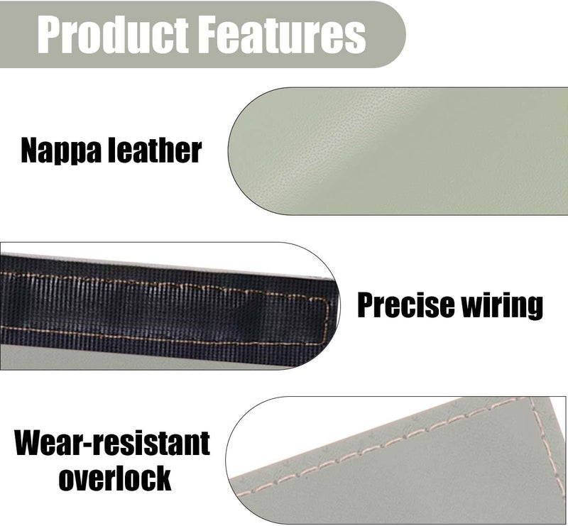 LHDOS 2PCS Car Grab Handle Cover, Anti-Scratch Auto Inner Front Rear Door Pull Handle Cover, PU Leather Door Grip Gloves Protector Auto Interior Decoration Accessories for Car, Truck, SUV (Grey) - Image 3
